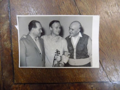 Yehudi Menuhin, David Oistrakh, George Georgescu, fotografie originala foto