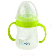 Biberon cu maner Nuvita 1450 160ml peste 3 luni verde foto