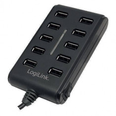 Hub USB 2.0 extern Logilink UA0125 10 x USB cu alimentare 3.5A foto