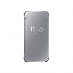 Husa Flip Cover Samsung EF-ZG920BSEGWW Clear View Cover argintie pentru Samsung G920 Galaxy S6 foto