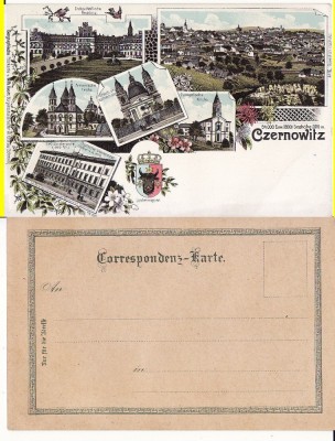 Cernauti , Bucovina - litografie -editura Knorr foto