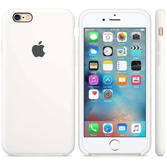 Husa Protectie Spate Apple Silicone Case Alba pentru tiPhone 6s foto mare Husa Protectie Spate Apple Silicone Case Alba pentru tiPhone 6s foto mare