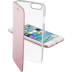 Husa Flip Cover Cellularline CLEARBOOKIPH747P Agenda Clear Roz pentru Apple iPhone 7 foto