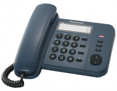 Telefon Analogic cu Fir Panasonic KX-TS520FXC cu Memorie Albastru foto