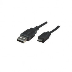 Cablu Manhattan tip USB 2.0 A-Micro B M/M 0,5m negru foto