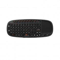 Mini tastatura wireless cu mouse si telecomanda Rii tek i10 Black foto