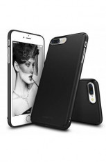 Husa Protectie Spate Ringke Slim Black pentru Apple iPhone 7 Plus si folie protectie display foto