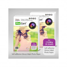 Hartie foto Procart High Glossy autoadeziva 115/80g A4 foto