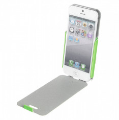 Flip cover Muvit Mucun0216 Fluosh verde pentru Apple iPhone 5 foto