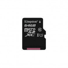 Card Kingston microSDXC 64GB Clasa 10 UHS-I 45MBs foto