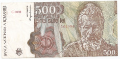 ROMANIA 500 LEI APRILIE 1991 VF foto