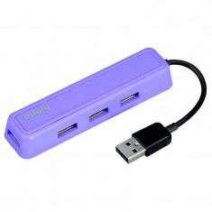Hub USB Hama USB 2.0 4 porturi Purple foto