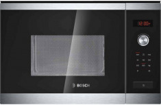 Cuptor cu microunde incorporabil Bosch HMT84M654 900W 25 L Timer Inox si Sticla Neagra foto