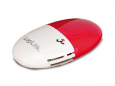 Card reader Logilink Smile Multi Card USB 2.0 rosu foto