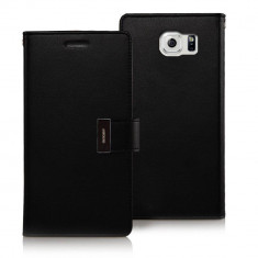 Husa Flip Cover Goospery Rich Diary Black pentru Samsung S6 edge foto