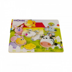 Puzzle magnetic 3D MomKi Animale domestice din lemn foto