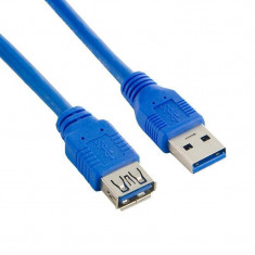 4World Cablu USB 3.0 AM-AF 2m albastru foto