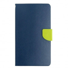 Husa tableta Goospery Fancy Diary Navy Lime pentru Samsung Galaxy Tab3 7.0 foto