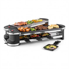 Klarstein Tenderloin 50/50 raclette grill 1200W 8 persoane Piatra naturala foto