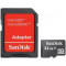 Card Sandisk microSDHC 32GB Class 4 cu adaptor SD