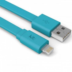 Cablu de date Kit IP5USBFRESHBL Fresh Apple Lightning MFI LED 1m albastru foto