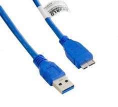 Cablu 4World USB 3.0 tip AM- Micro BM 1.0 m albastru foto