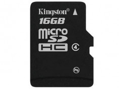 Card Kingston Micro SDHC 16GB Clasa 4 SDC4/16GBSP foto