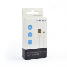 Cablu de date Forever Lightning alb 1m pentru iPhone 5 / 6 foto
