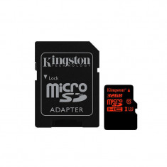 Card Kingston microSDHC 32GB Clasa 10 UHS-I U3 cu adaptor foto