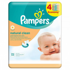 Servetele umede PAMPERS Natural Clean quattro pack 256 buc foto