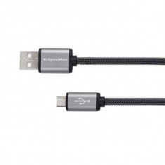 Cablu Kruger&amp;amp;Matz USB tata - micro USB tata 1m negru foto