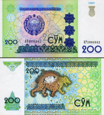 SV * Uzbekistan 200 SUM 1997 UNC foto