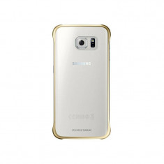 Husa Protectie Spate Samsung EF-QG925BFEGWW Clear Cover Gold pentru Samsung G925 Galaxy S6 Edge foto