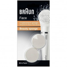 Rezerva bureti perie epilator Braun SE80-B Beauty Sponge 2 bucati Alb foto