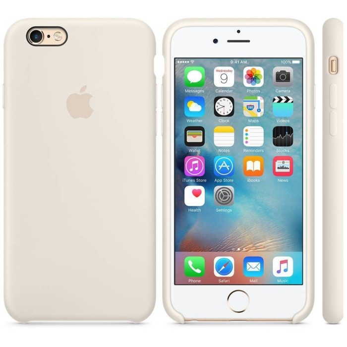 Husa Protectie Spate Apple Silicone Case Alb Antique pentru tiPhone 6s plus foto mare Husa Protectie Spate Apple Silicone Case Alb Antique pentru tiPhone 6s plus foto mare