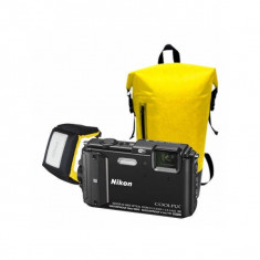 Aparat foto compact Nikon Coolpix AW130 16 Mpx zoom optic 5x WiFi subacvatic Diving Kit Negru foto