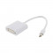 4World Adaptor mini DisplayPort [M] la DVI-I (24+5) [F] alb