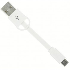Cablu de date Kit 8600USBKEYWH microUSB - USB 8.5 cm alb foto