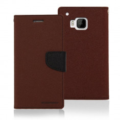 Husa Flip Cover Goospery Fancy Diary Brown Black pentru HTC ONE M9 foto