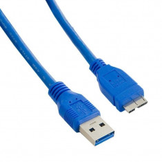 Cablu 4World USB 3.0 tip AM- Micro BM 2.0m albastru foto