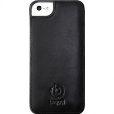 Husa Protectie Spate Bugatti ClipOn Cover Leather Premium neagra pentru Apple iPhone 5 foto