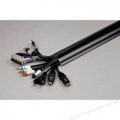 Canal de cablu Hama 83159 PVC semicircular negru foto