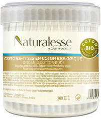 NATURALESSE Betisoare cosmetice din bumbac Organic cutie 200buc foto