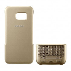 Husa Protectie Spate Samsung cu tastatura Qwerty aurie pentru Samsung Galaxy S7 G930 foto