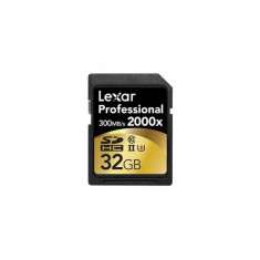 Card Lexar Professional 2000x 32GB SDHC Clasa 10 UHS-II 300MB/s cu adaptor USB 3.0 foto