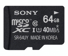 Card Sony 64GB High Speed microSDXC cu adaptor SDHC/SDXC foto