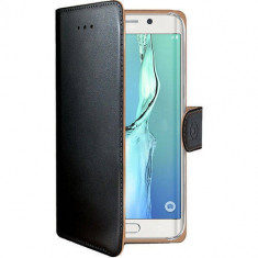 Husa Flip Cover Celly WALLY515 Agenda Negru pentru Samsung Galaxy S6 Edge Plus foto