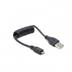 Gembird Cablu spiralat micro USB 2.0 black foto
