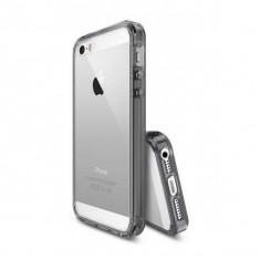 Husa Protectie Spate Ringke Fusion Smoke Black pentru iPhone 5/5s/SE cu folie protectie display bonus foto
