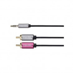 Cablu audio Kruger&amp;amp;Matz Jack 3.5 mm Male - 2x RCA Male 1m negru foto